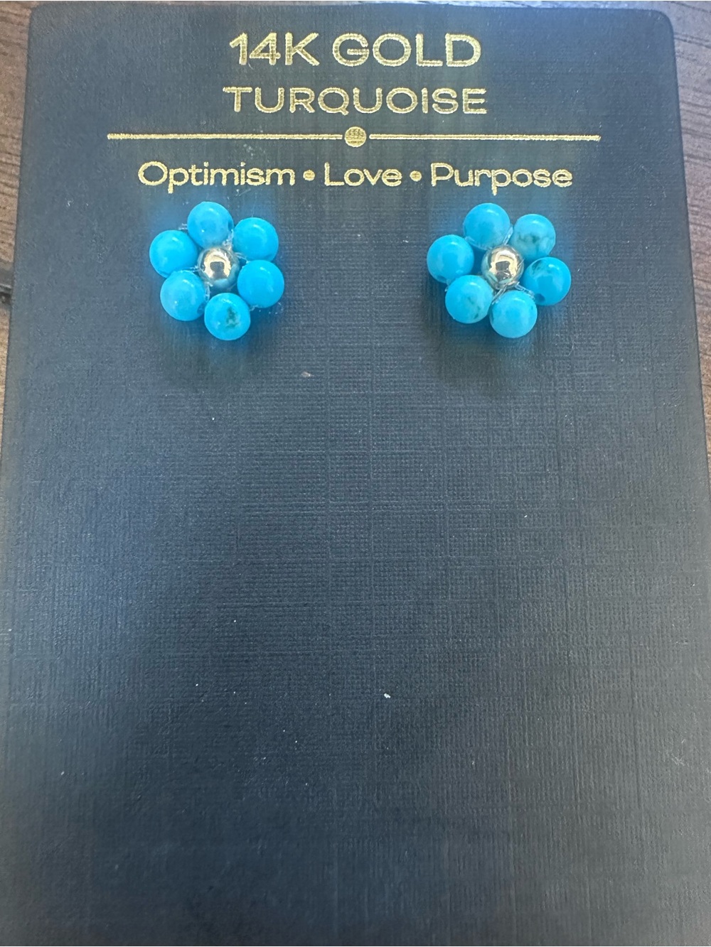 Flower Stud Earrings - Turquoise